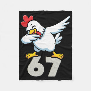 Funny Dabbing Chicken 6 7 Shirt – Kids 67 Farm Six Fleece Blanket
