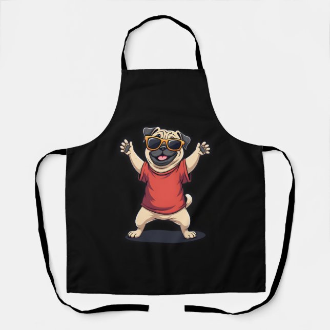 Funny Dabbing Dab Pug Dog Pets Dance Animal Puppy  Apron (Front)