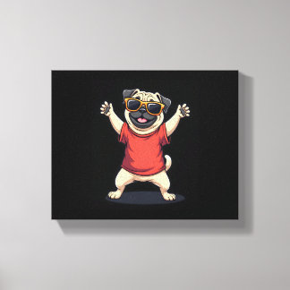 Funny Dabbing Dab Pug Dog Pets Dance Animal Puppy  Canvas Print