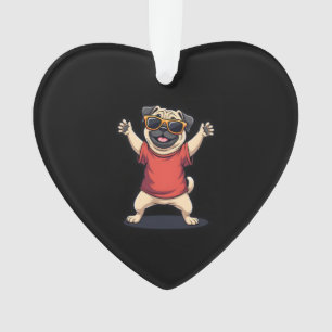 Funny Dabbing Dab Pug Dog Pets Dance Animal Puppy  Ornament