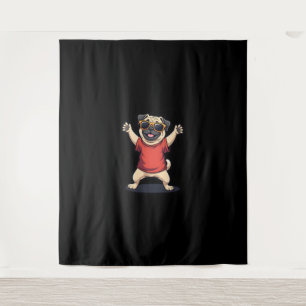 Funny Dabbing Dab Pug Dog Pets Dance Animal Puppy  Tapestry