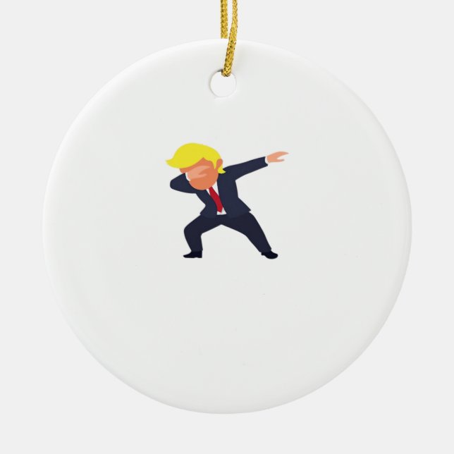 Funny Dabbing Design Classic Ceramic Ornament (Front)