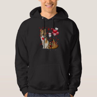 Funny Dabbing Dog Heart Valentine's Day Boys Girls Hoodie