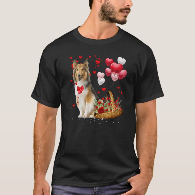 Funny Dabbing Dog Heart Valentine's Day Boys Girls T-Shirt (Front)