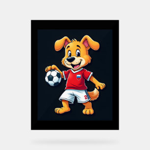 Funny Dabbing Dog Russia Soccer Jersey Russian Foo Acrylic Sign