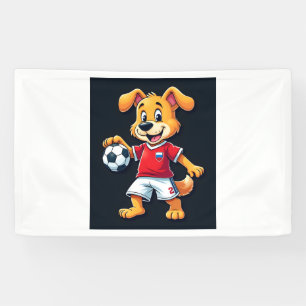 Funny Dabbing Dog Russia Soccer Jersey Russian Foo Banner