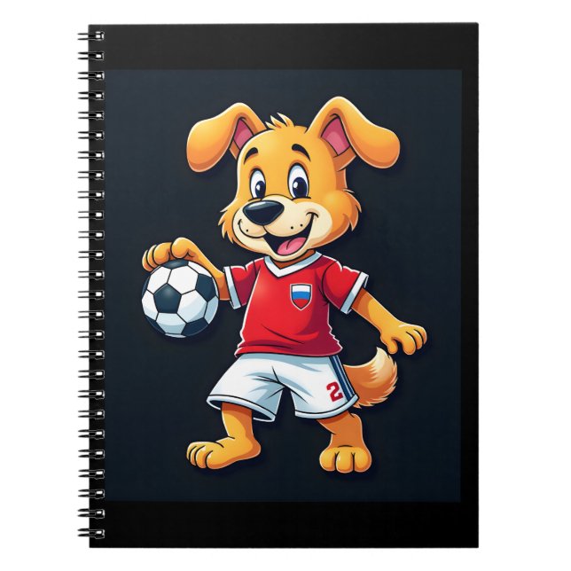 Funny Dabbing Dog Russia Soccer Jersey Russian Foo Notebook (Front)