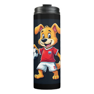 Funny Dabbing Dog Russia Soccer Jersey Russian Foo Thermal Tumbler