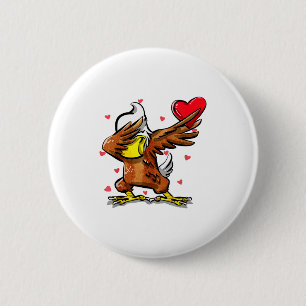 Funny Dabbing Eagle Heart Valentines Day Gift Boys 2 Inch Round Button