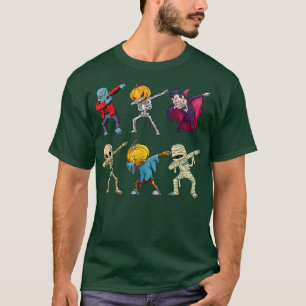 Funny Dabbing Halloween Boys Skeleton Zombie Scary T-Shirt
