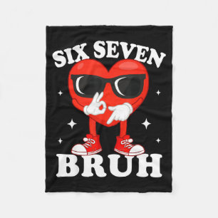 Funny Dabbing Heart Bruh 67 Meme Valentine's Day Fleece Blanket