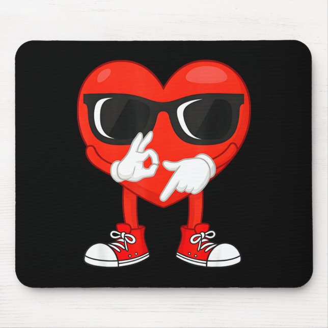 Funny Dabbing Heart Valentines Day 67 Six Seven Lo Mouse Pad (Front)