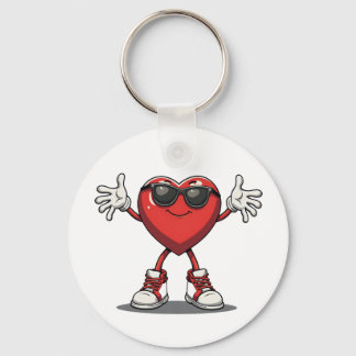 Funny Dabbing Heart Valentine's Keychain