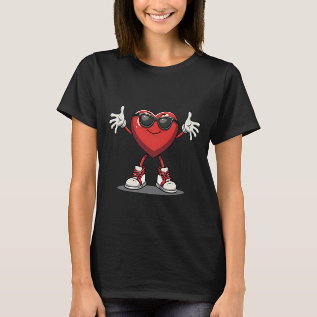Funny Dabbing Heart Valentine's T-Shirt (Front)