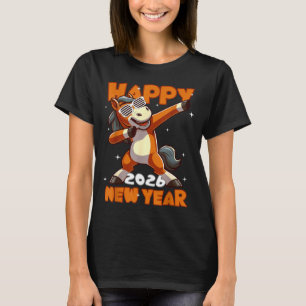Funny Dabbing Horse Happy Lunar New Year 2026 Year T-Shirt