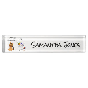 Funny Dabbing HR Unicorn Horse Human Resources Nameplate
