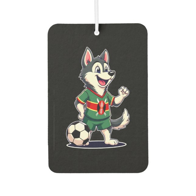 Funny Dabbing Husky Dog Kenya Football - Kenyan Fl Air Freshener (Front)