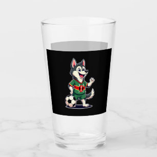Funny Dabbing Husky Dog Kenya Football - Kenyan Fl Glass
