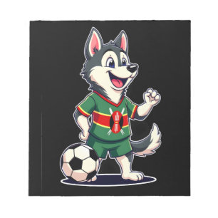 Funny Dabbing Husky Dog Kenya Football - Kenyan Fl Notepad