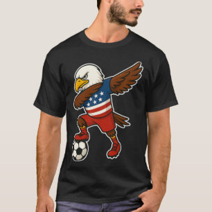 Funny Dabbing Ld Eagle Usa Soccer - Usa Flag Socce T-Shirt