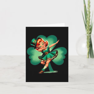 Funny Dabbing Leprechaun Vintage St Patricks Day Card