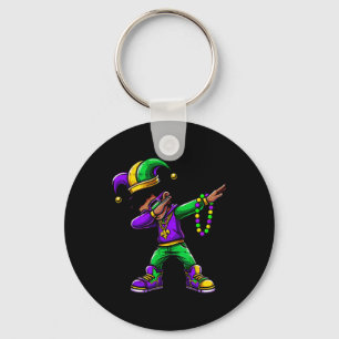 Funny Dabbing Mardi Gras For Black Boy Outfit Jest Keychain