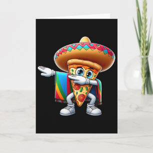 Funny Dabbing Mexican Pizza Dance Food Lover Gradu Card