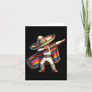 Funny Dabbing Mexican Poncho Sombrero Cinco De May Card