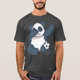 Funny Dabbing Panda Bear Soccer Player Sport Enthu T-Shirt