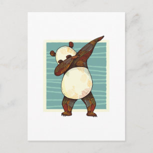 Funny Dabbing Panda Bear Teen Graphics Cartoon Kid Postcard