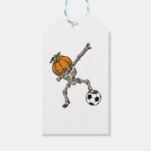 Funny Dabbing Pumpkin Head Soccer Gift Idea Gift Tags