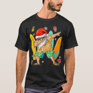 Funny Dabbing Santa Christmas in July Hawaiian Sur T-Shirt
