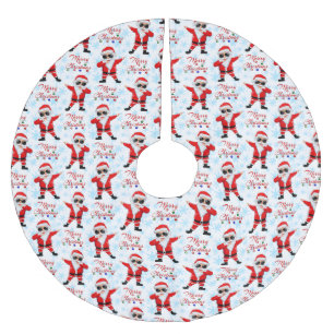 Funny Dabbing Santa Claus Merry Christmas Brushed Polyester Tree Skirt