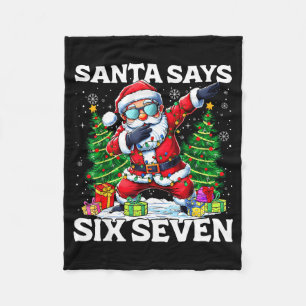 Funny Dabbing Santa Says Six Seven 67 Meme Christm Fleece Blanket