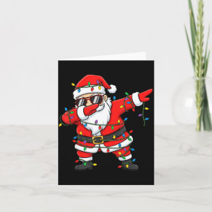 Funny Dabbing Santa Xmas Lights Men Boys Girls Chr Card