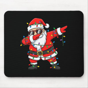 Funny Dabbing Santa Xmas Lights Men Boys Girls Chr Mouse Pad