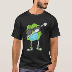Funny Dabbing Shamrock Face Mask St Patrick's Day T-Shirt