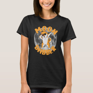 Funny Dabbing Shiba Inu dog with sunglasses Moon D T-Shirt