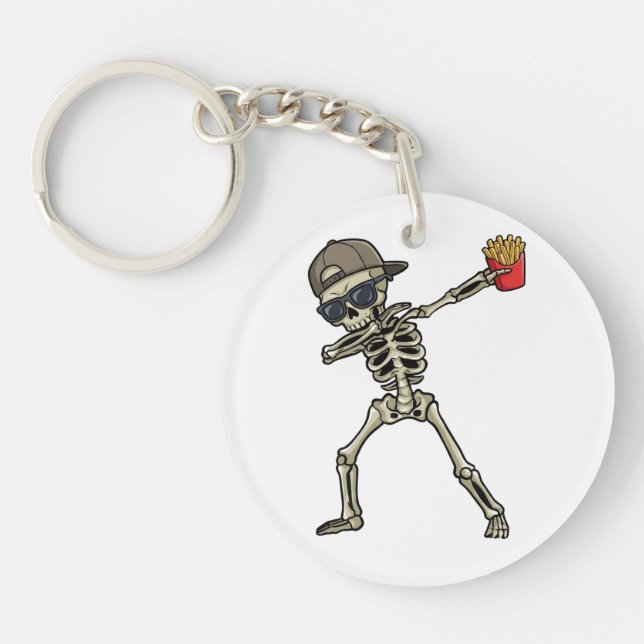 Funny Dabbing Skeleton French Fries Teacher Gift  (Devant)