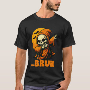 Funny Dabbing Skeleton Halloween Design Grim Reape T-Shirt