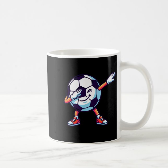 Funny Dabbing Soccer Ball Cartoon Srt Gift Kids Bo Coffee Mug (Right)