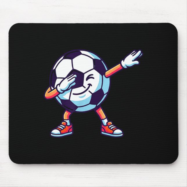 Funny Dabbing Soccer Ball Cartoon Srt Gift Kids Bo Mouse Pad (Front)