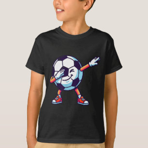 Funny Dabbing Soccer Ball Cartoon Srt Gift Kids Bo T-Shirt
