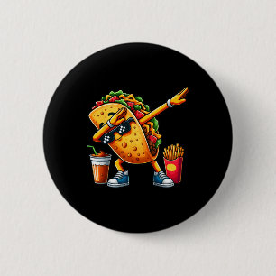 Funny Dabbing Taco Cinco De Mayo Boys Men Mexican 2 Inch Round Button