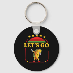Funny Dabbing Taco Let's Go Taco 3 Keychain