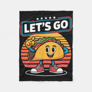 Funny Dabbing Taco Let's Go Trump Chickens Retro S Fleece Blanket