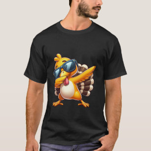 Funny Dabbing Turkey Thanksgiving Day Pilgrim Boys T-Shirt