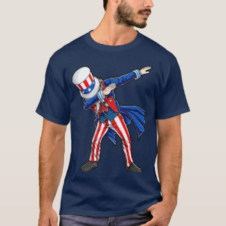 Funny Dabbing Uncle Sam 4th of July Independence D T-Shirt