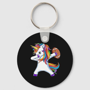 Funny Dabbing Unicorn American Football Gift For G Keychain