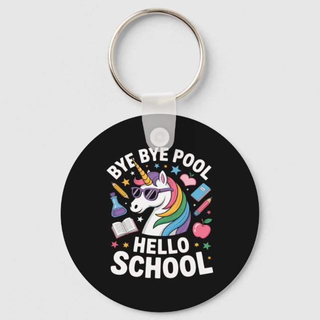 Funny Dabbing Unicorn For Happy First Day Of Keychain (Front)